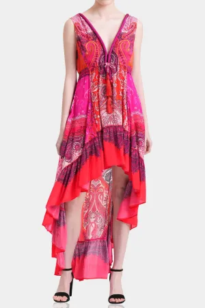 Red Hi Low Maxi Dress