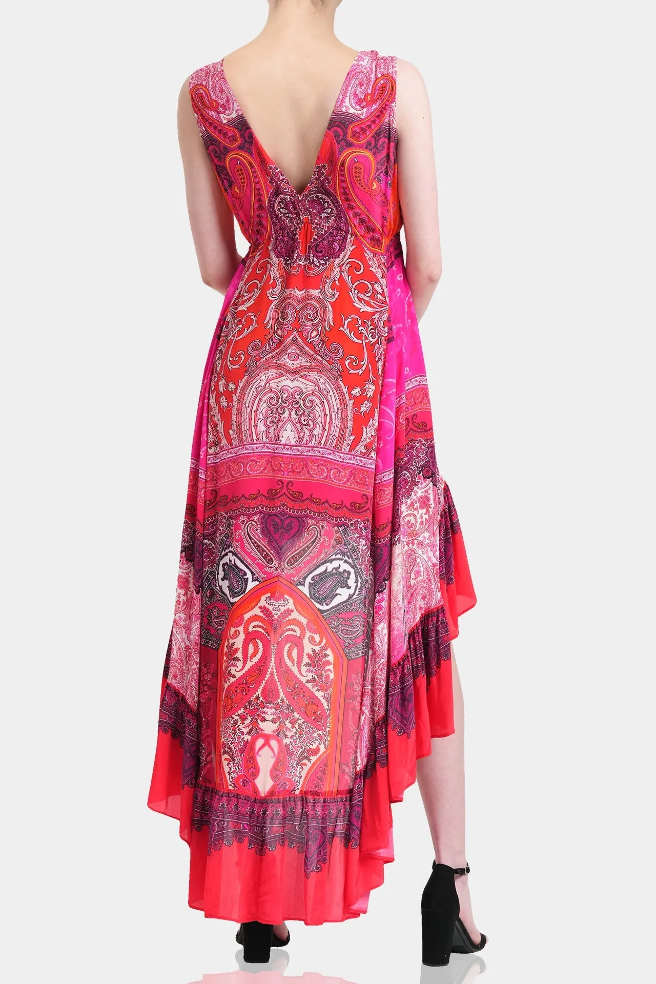 Red Hi Low Maxi Dress