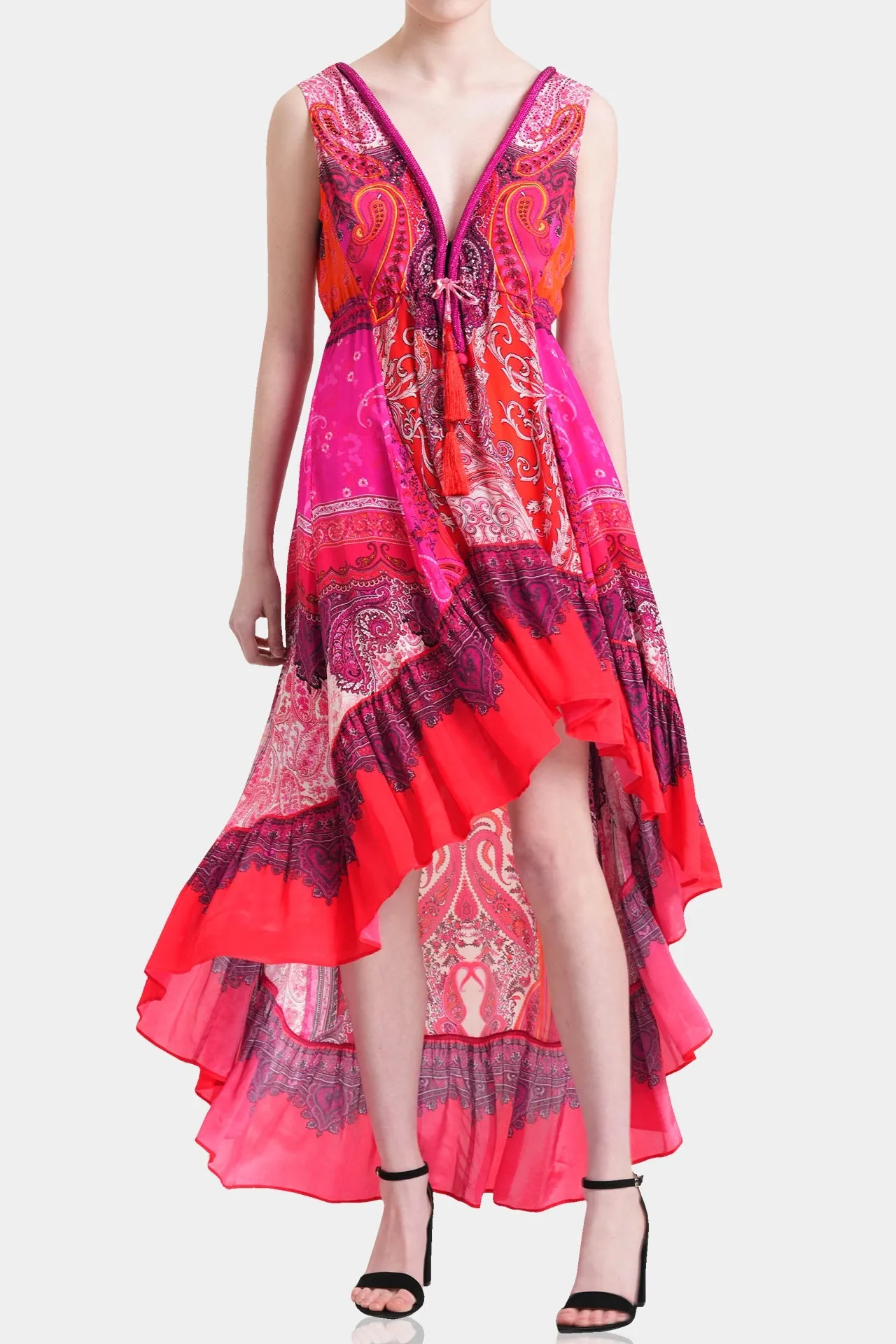 Red Hi Low Maxi Dress