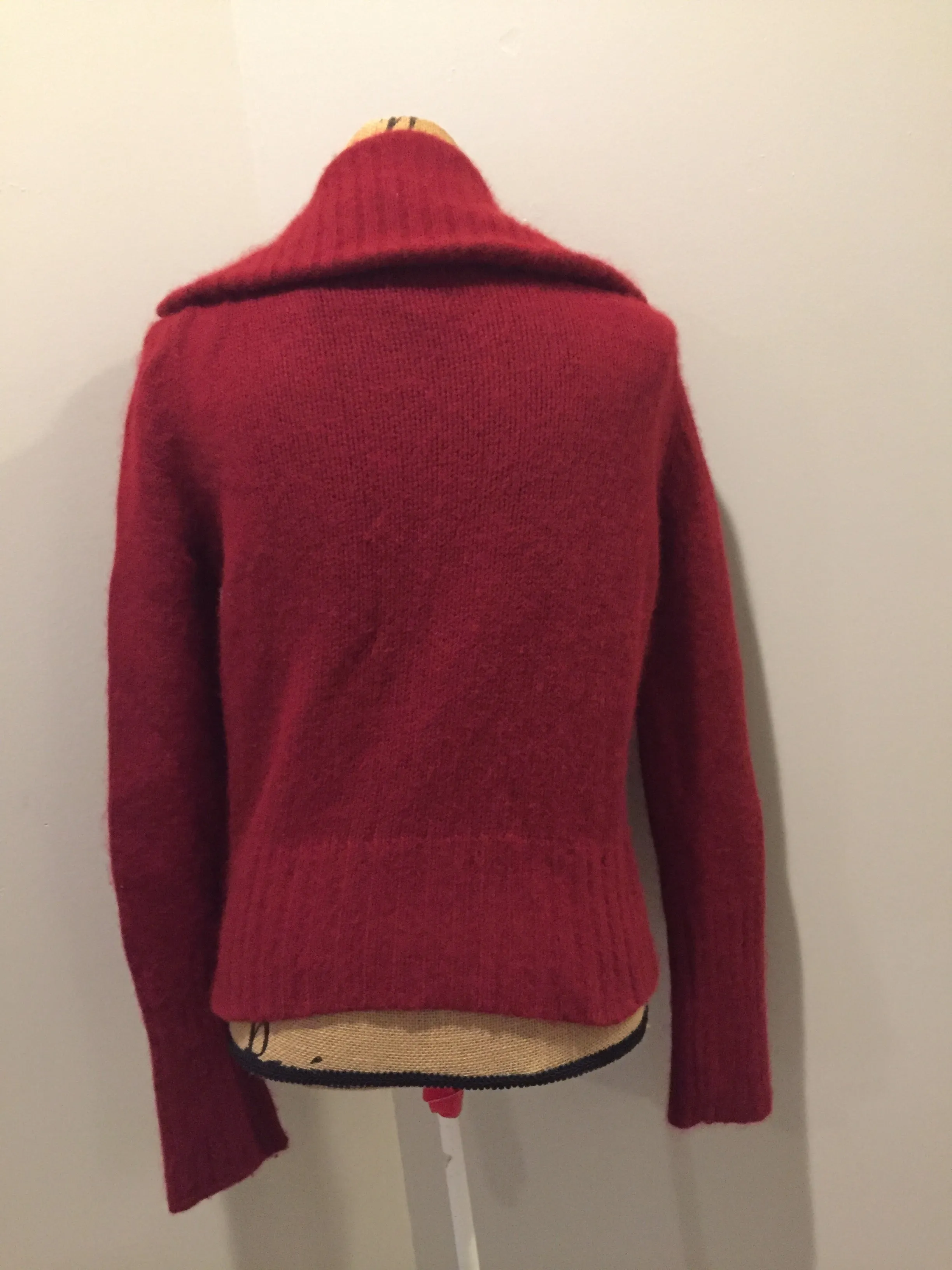 Roots Red Angora Wool Zip Cardigan SOLD