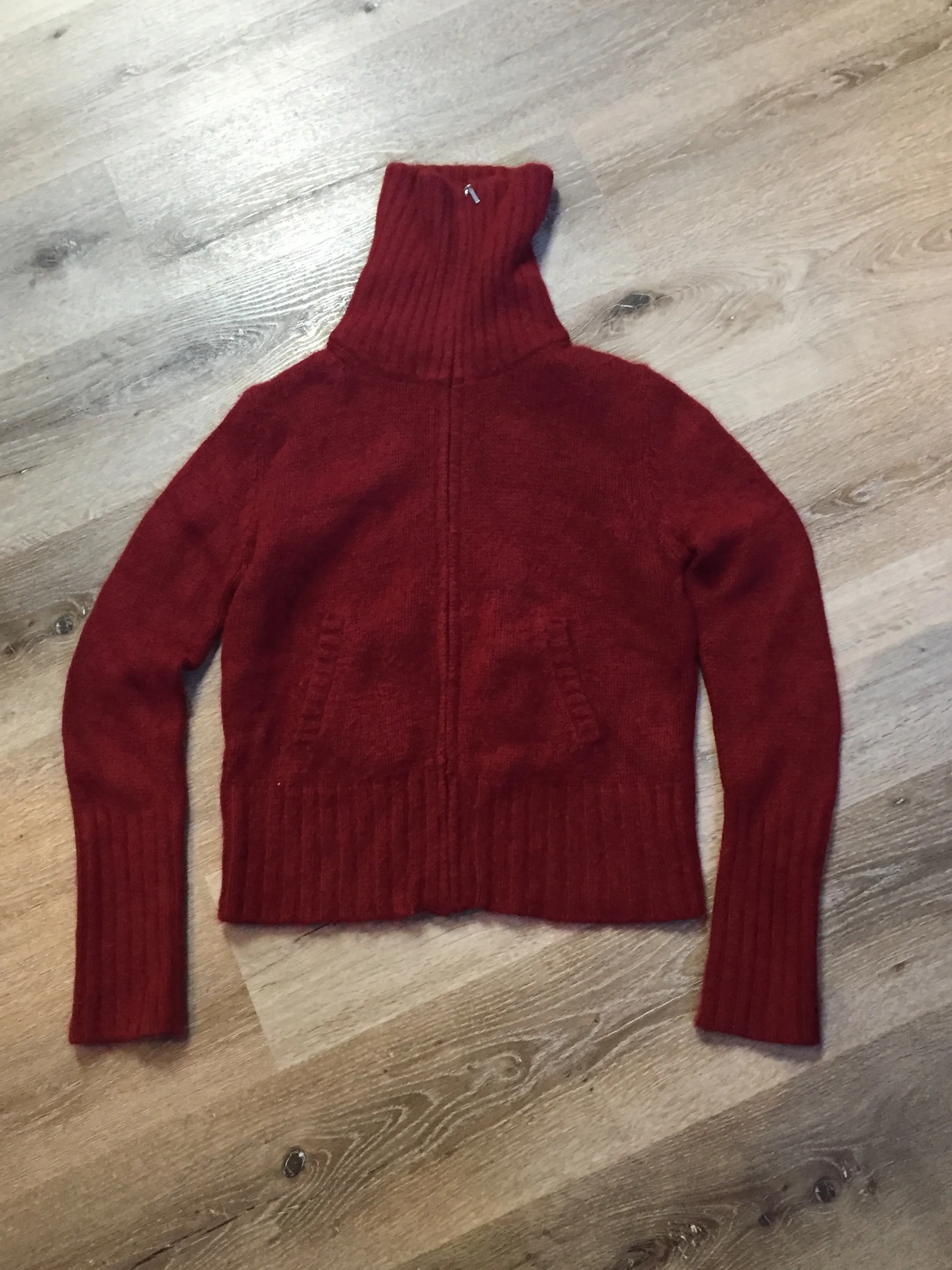 Roots Red Angora Wool Zip Cardigan SOLD