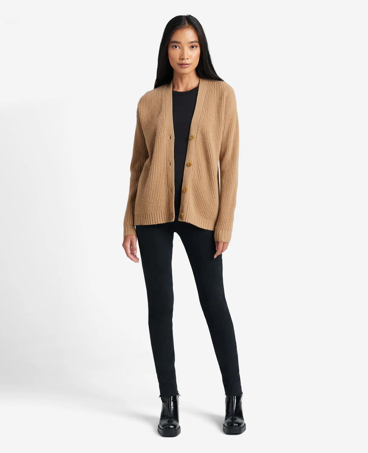 Site Exclusive! Cashmere Ribbed-Knit Cardigan