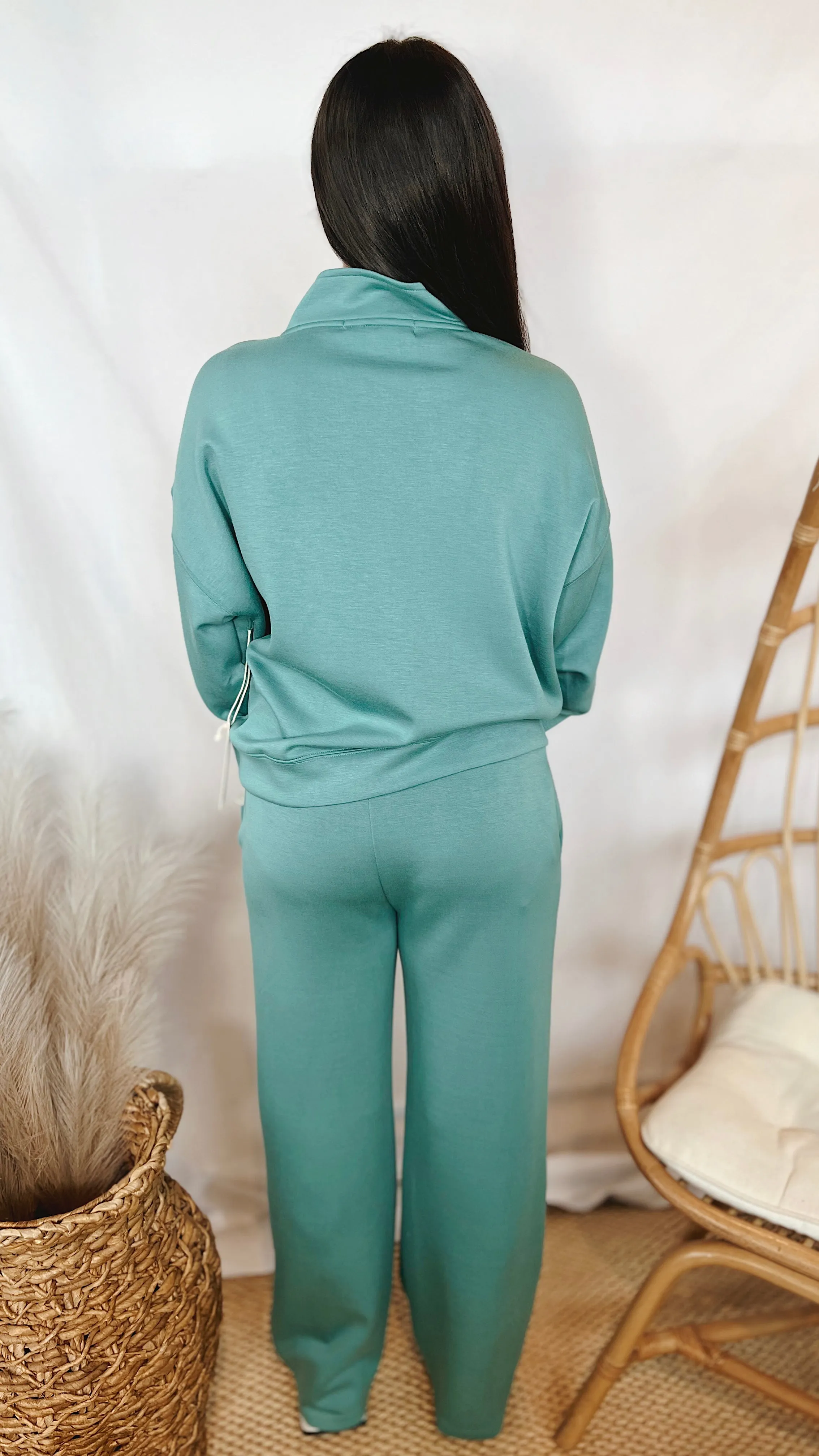 The Surf Green Washed Wide Leg