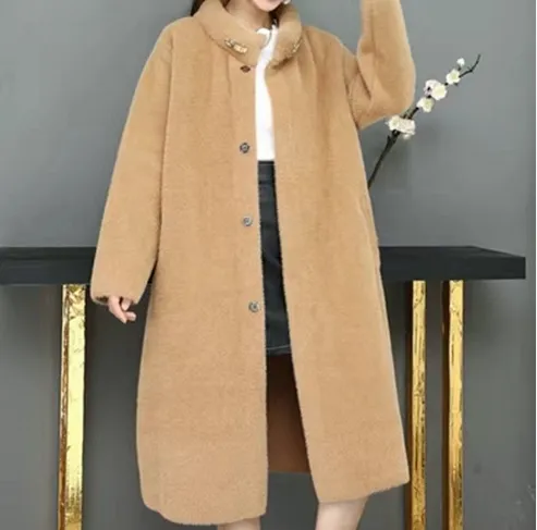 Thick Classy Stripe Coat With Pin