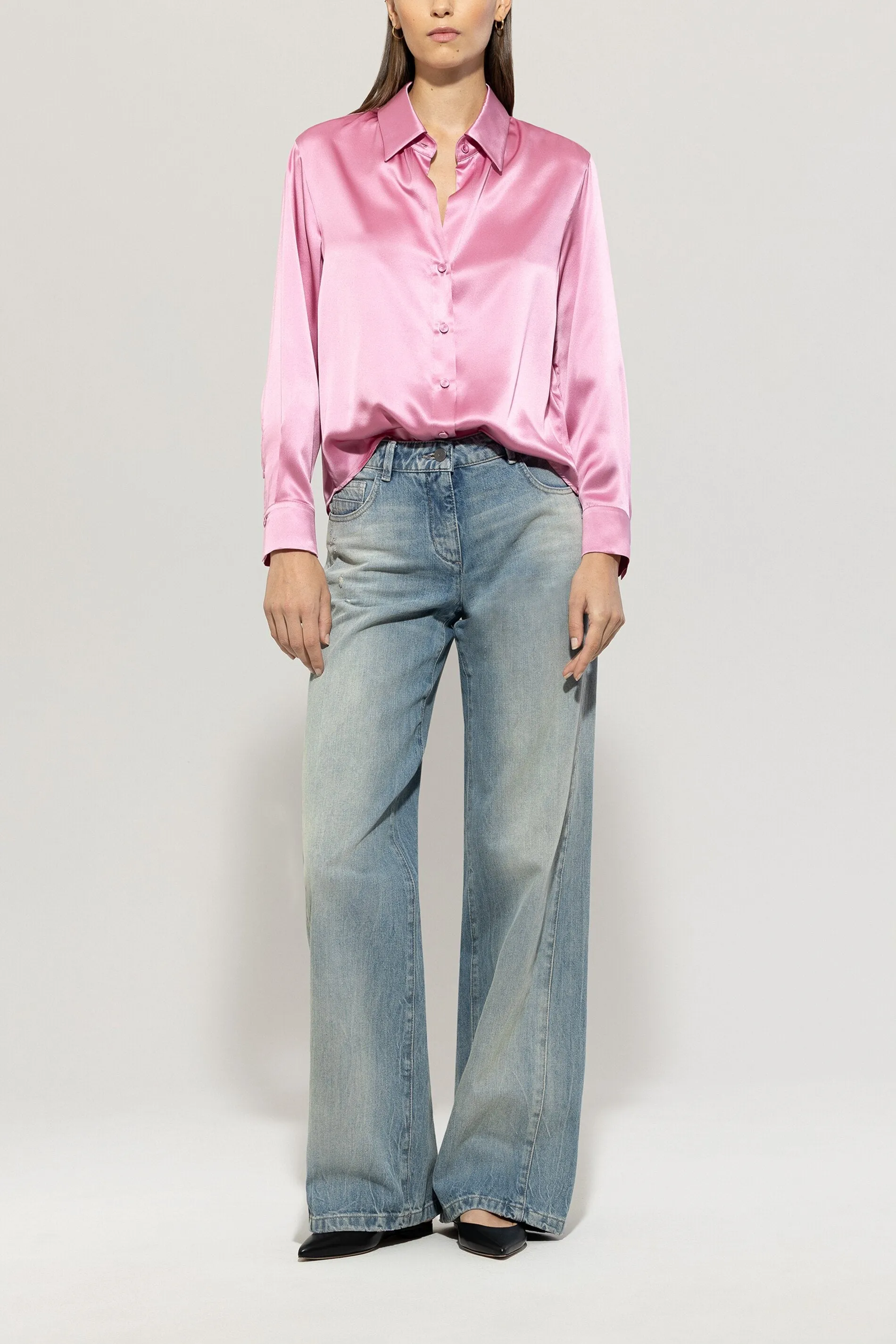Timeless Chic Candy Pink Silk Blouse <span>218519/3752<span>