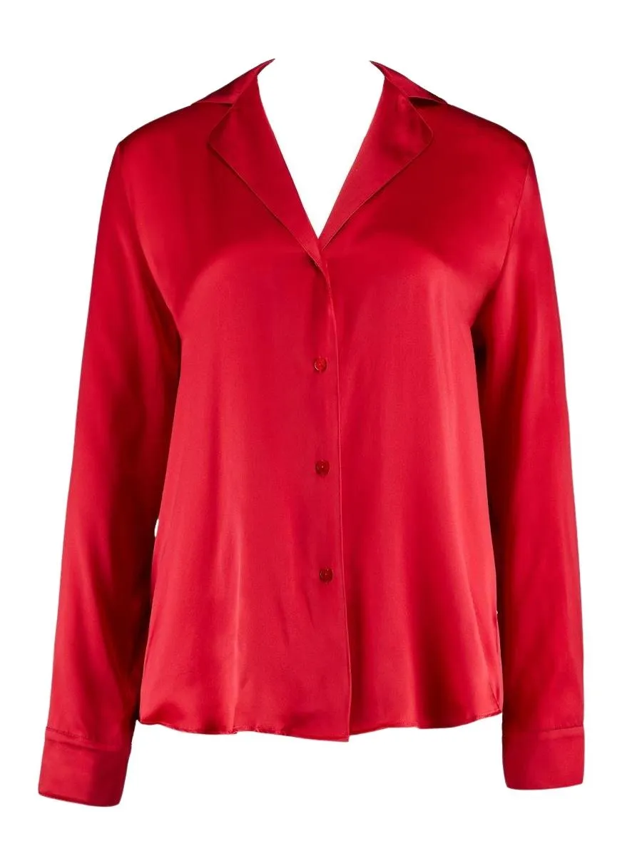 Toi Mon Amour Silk Blouse - Rouge Passion
