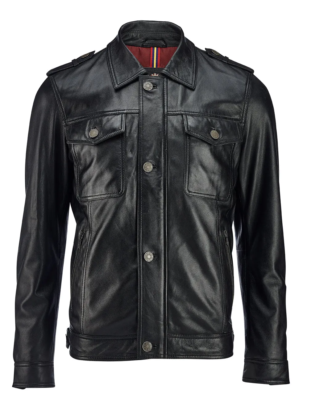 Trucker Leather Jacket (Lamb Leather)