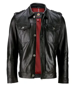 Trucker Leather Jacket (Lamb Leather)