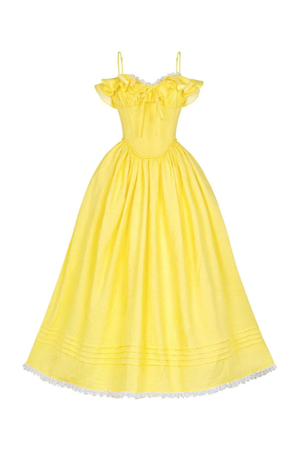 Tulip Ball Gown Spaghetti Strap Taffeta Silk Midi Dress