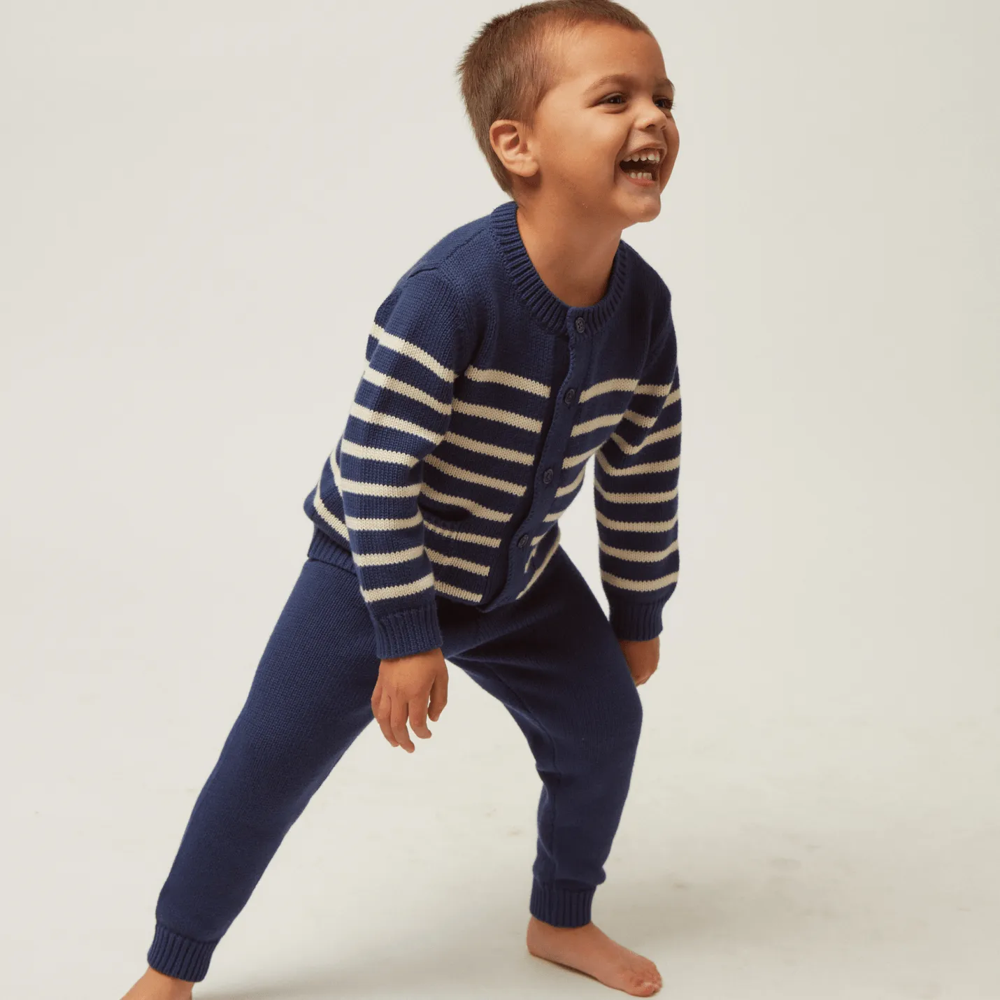 unisex navy knit pant