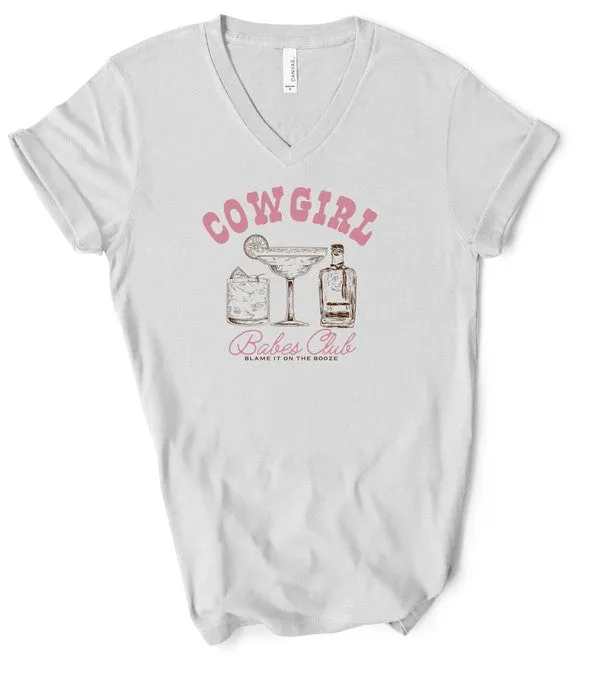 V-Neck Cowgirl Babe Club Graphic Tee