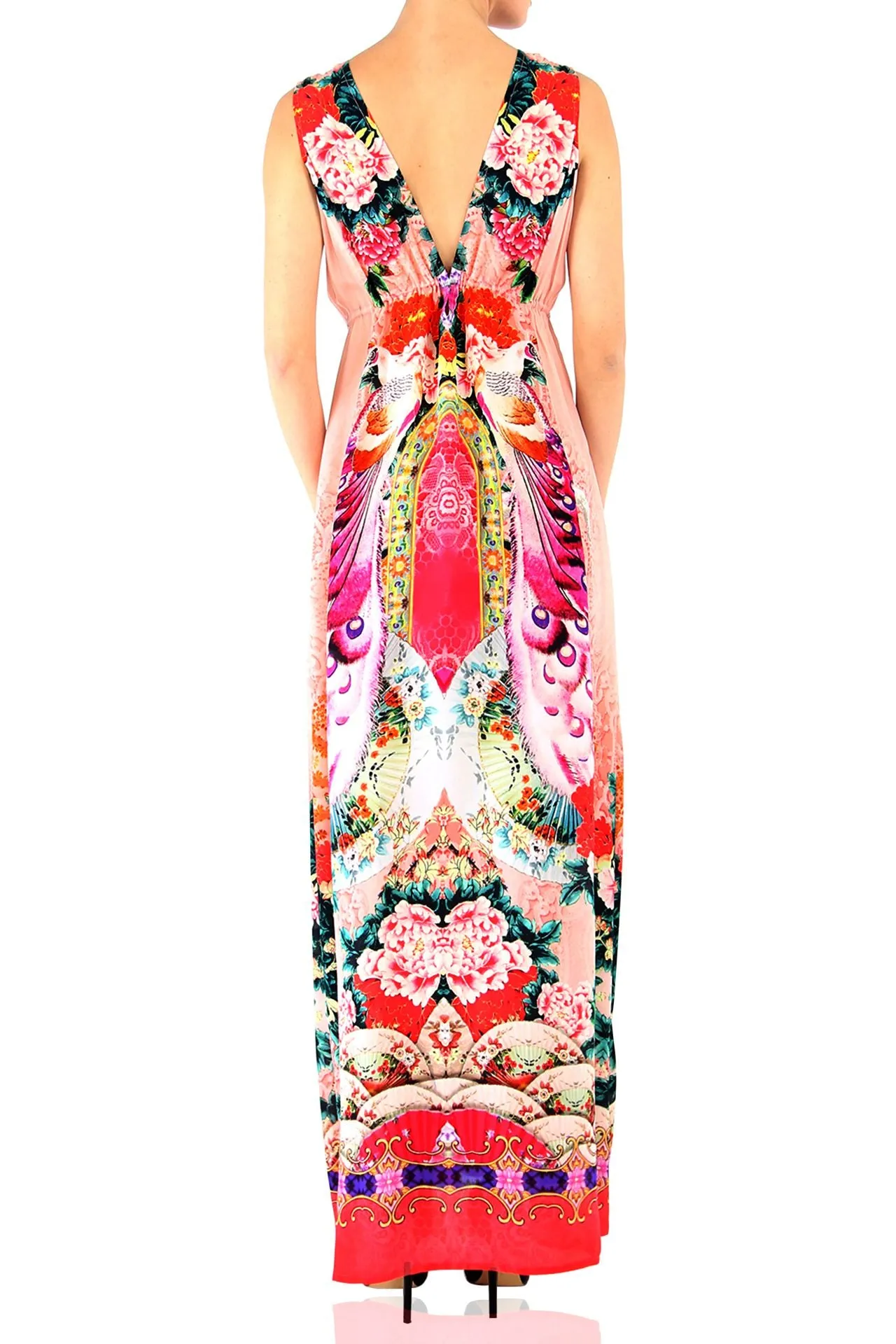 V-Neck High Slit Maxi Dress