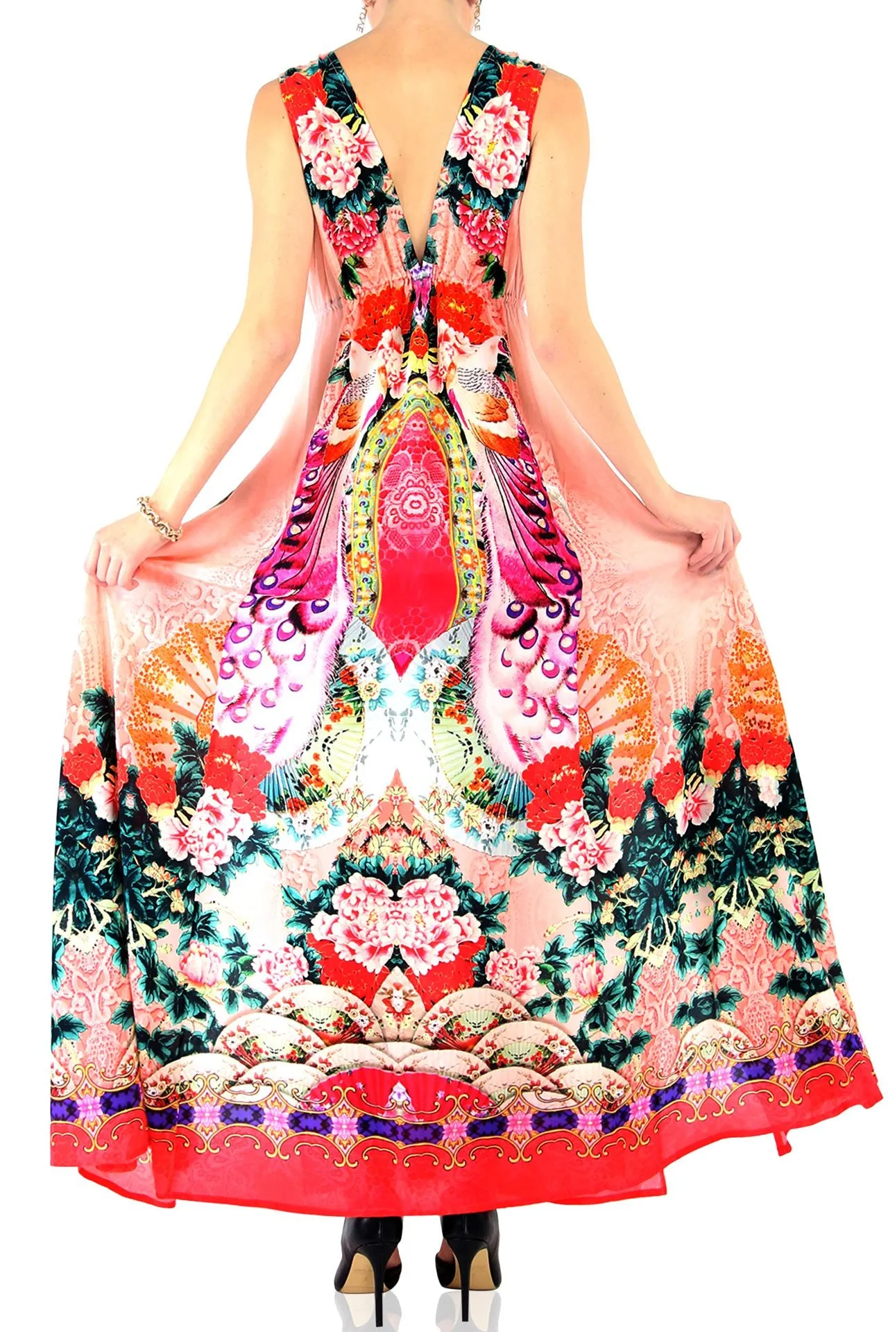 V-Neck High Slit Maxi Dress
