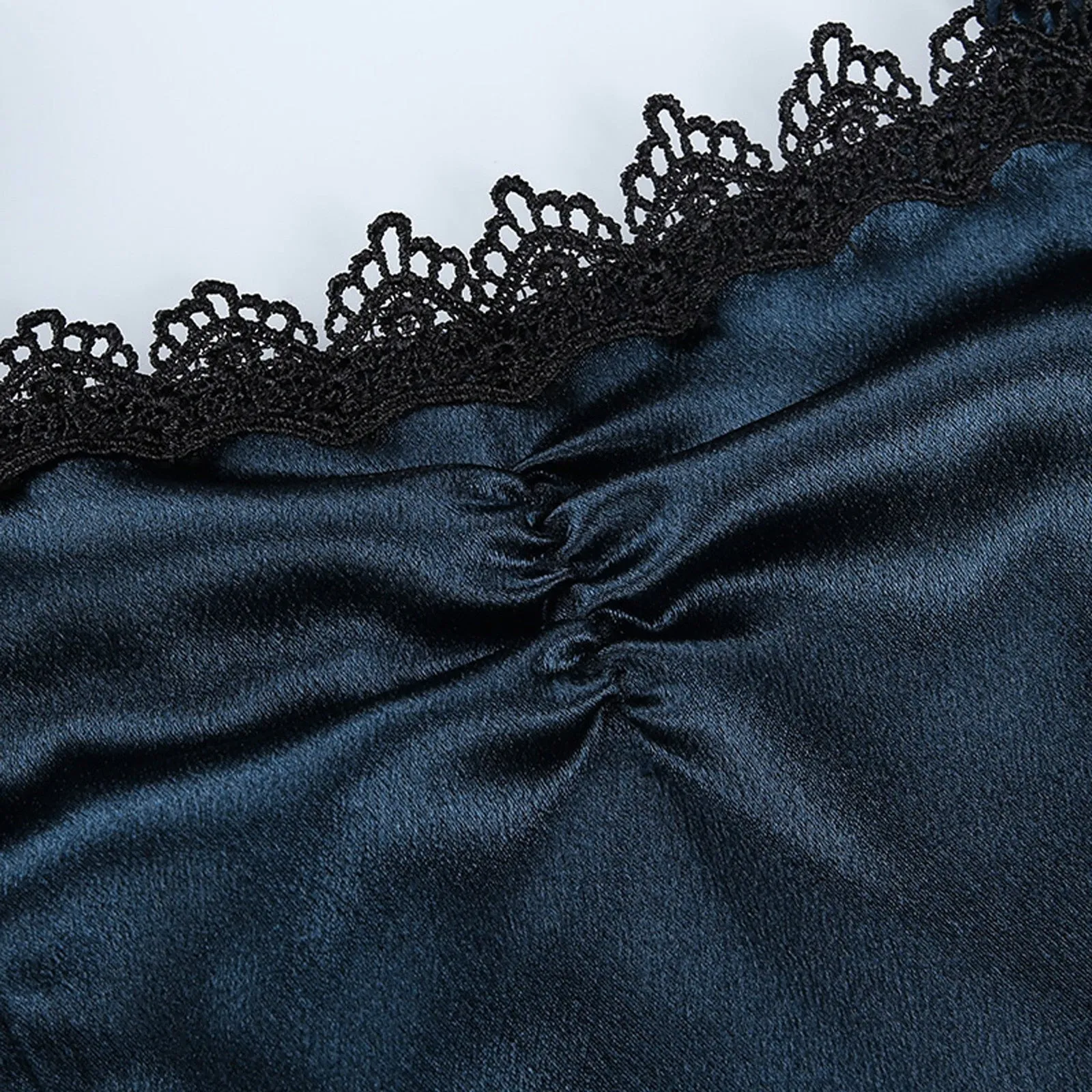 VenusFox Gothes Dark Elegant Lace Trim Gothic A-line Dress Vintage Women Ruched Front Puff Sleeve Mini Dress Autumn Fashion Slim Clubwear