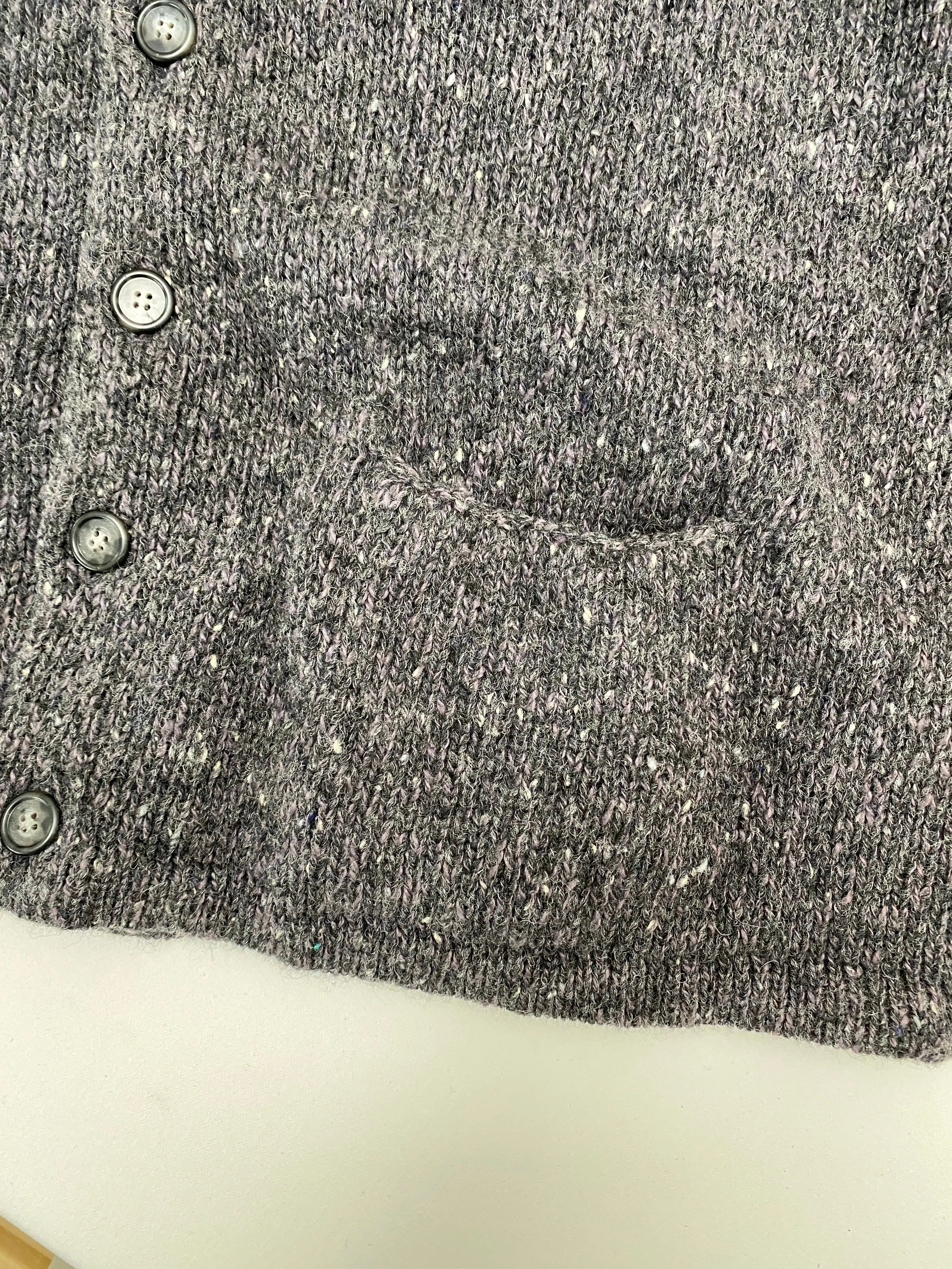 Vintage Gap Gray Wool Cardigan Pocket Sweater (XL)
