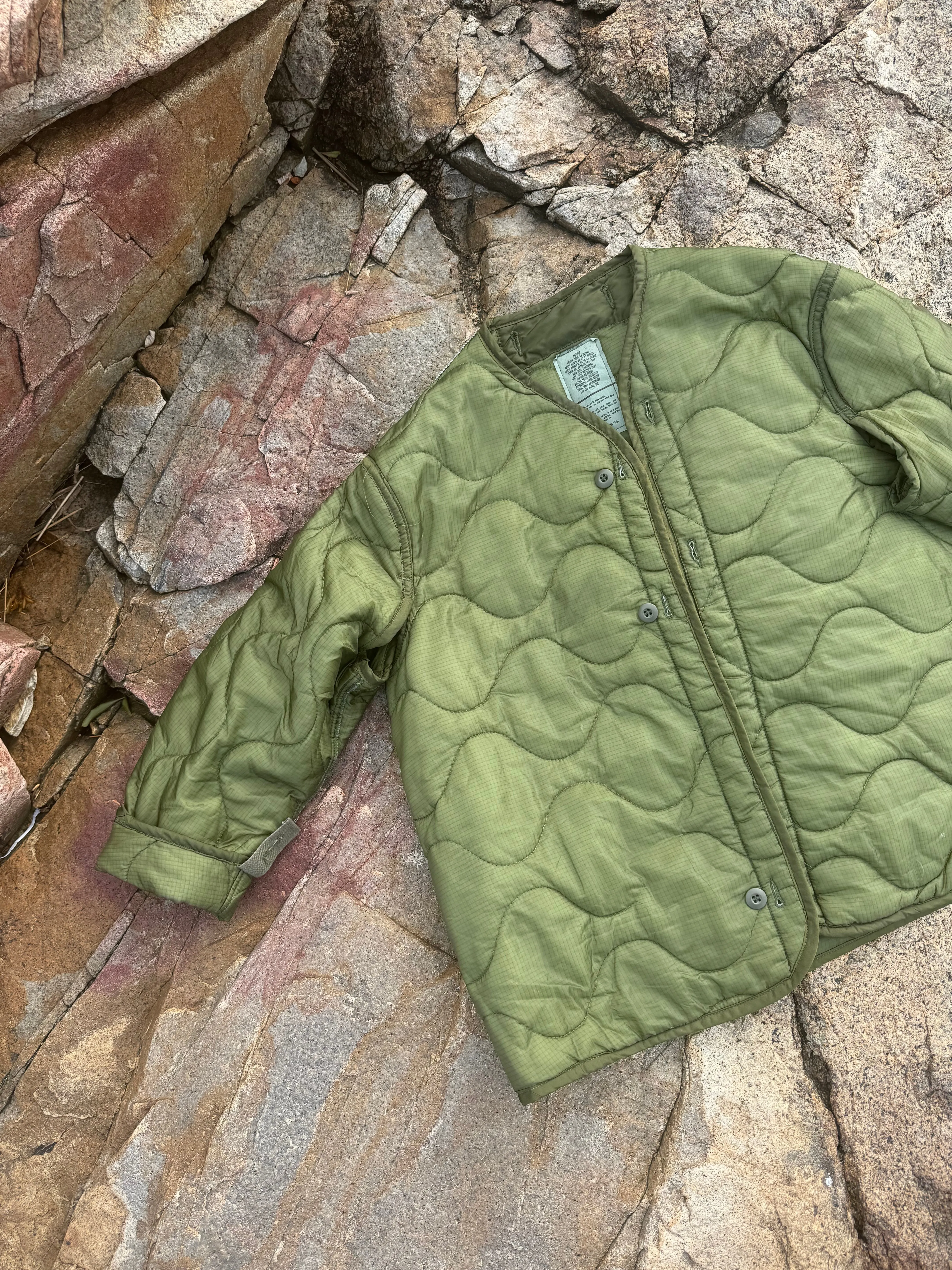 Vintage Military-Issued Quilted Liner Coat