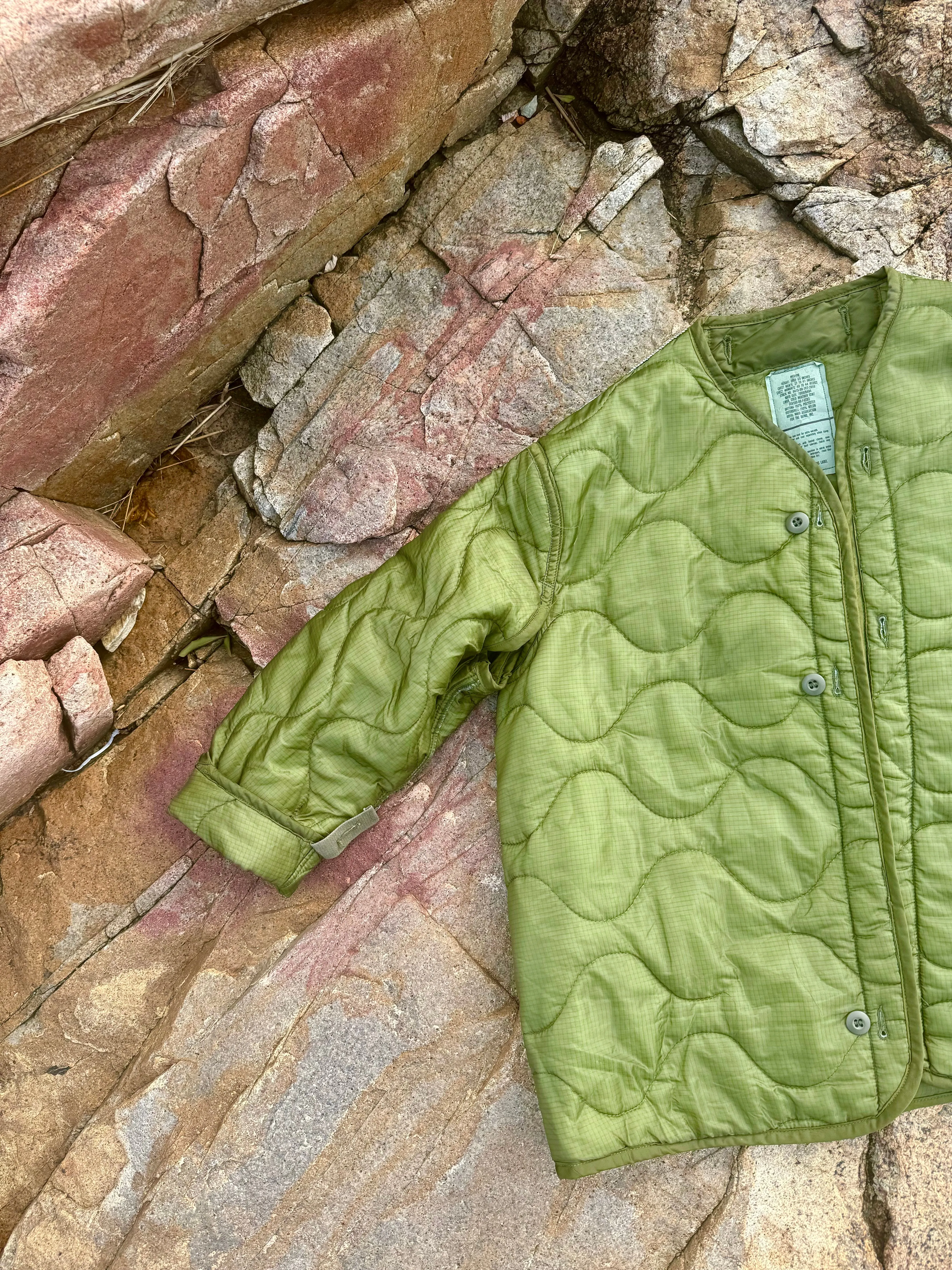 Vintage Military-Issued Quilted Liner Coat