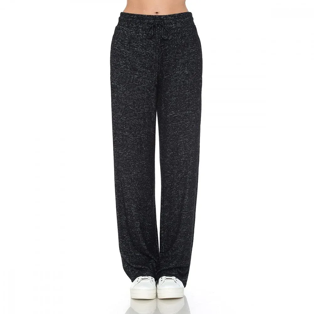 Women's Brushed Hacci Wide Leg Stretchy Drawstring Lounge Pants