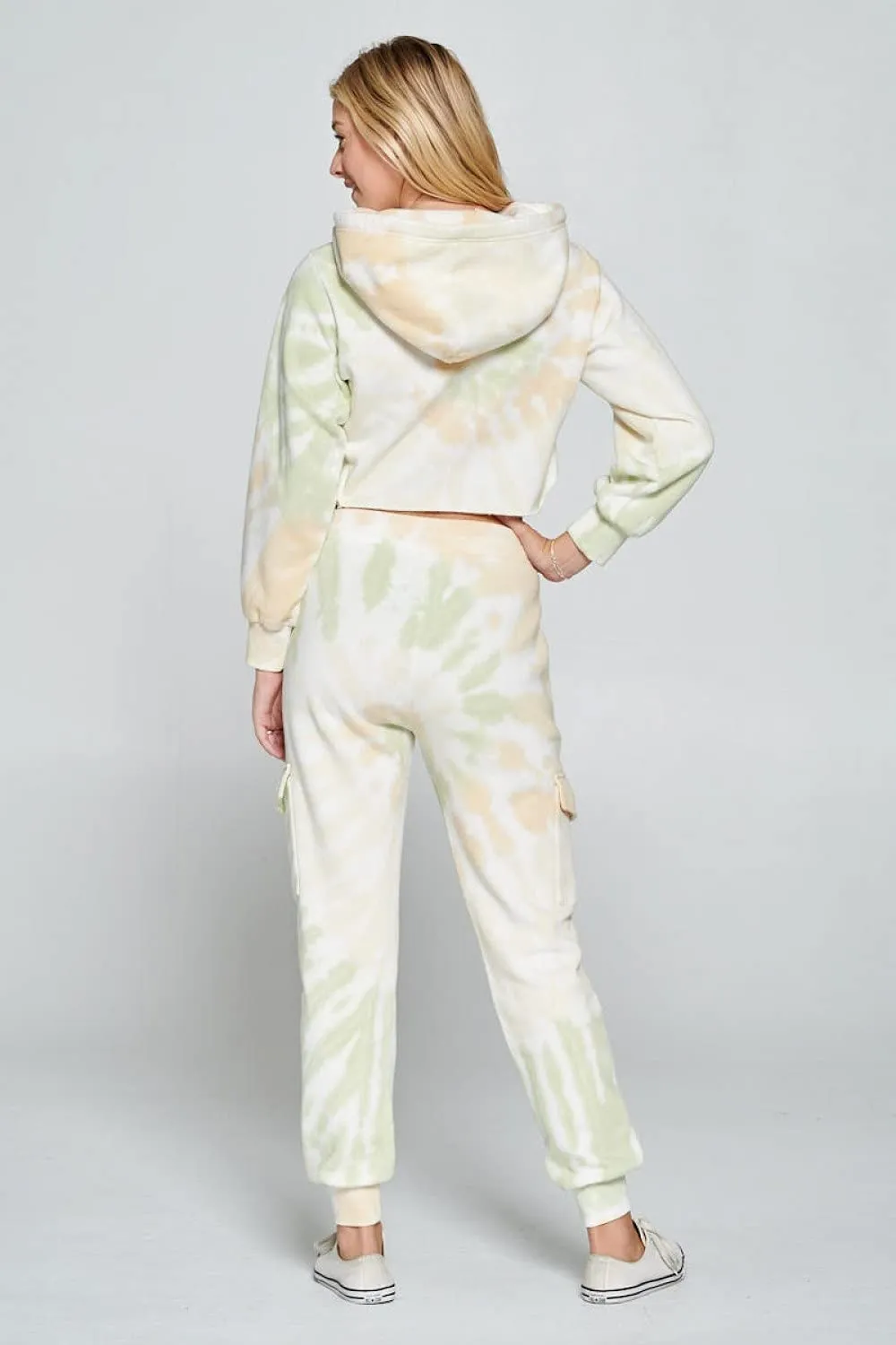 Women's Joggers Casual Tie Dye French Terry Pants Elastic Drawstring Waistband Sweatpants Lounge Wear